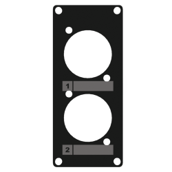 CASY105/B Caymon 1 Unit Afdekplaat voor 2 x D-size Chassis