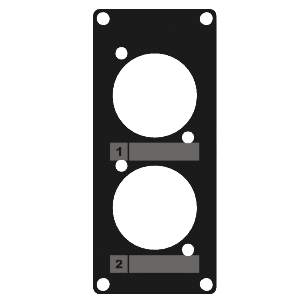 CASY105/B Caymon 1 Unit Afdekplaat voor 2 x D-size Chassis