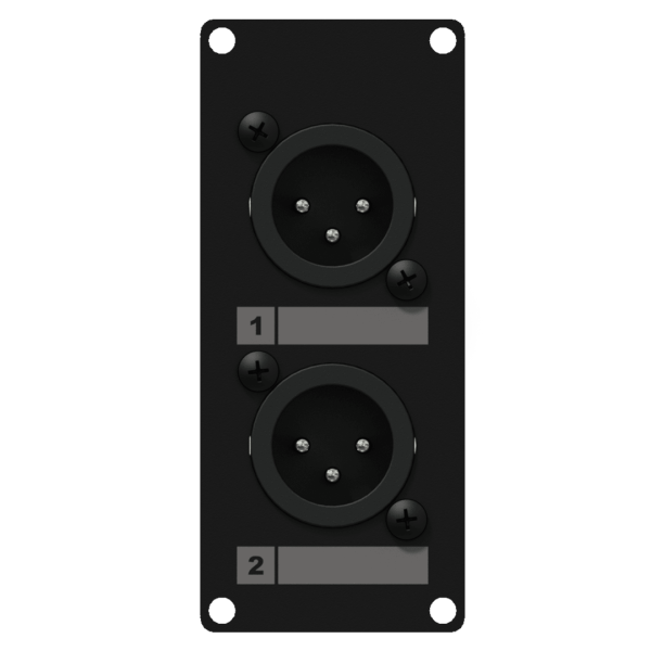 CASY126/B Caymon 1 Unit Afdekplaat met 2x XLR 3p Mannelijk naar Terminalblok