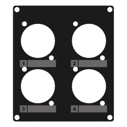 CASY203/B Caymon 2 Unit Afdekplaat voor 4x D-size Chassis