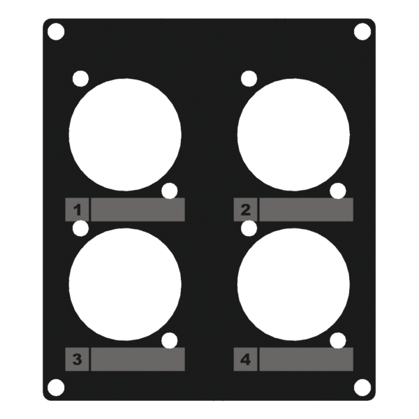CASY203/B Caymon 2 Unit Afdekplaat voor 4x D-size Chassis