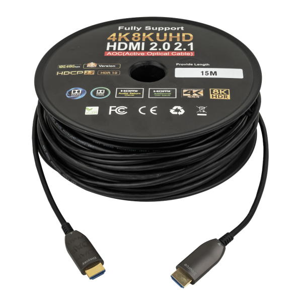 HDMI FIBERCABLE MALE-MALE  2.0 AOC 4K 15M DAP
