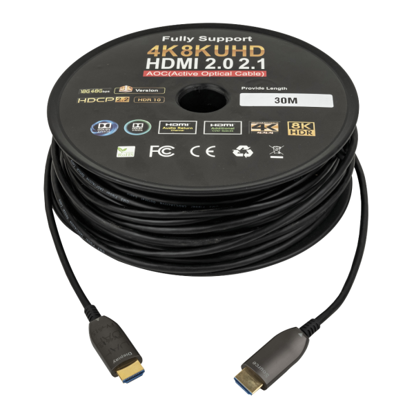 HDMI FIBERCABLE MALE-MALE  2.0 AOC 4K 30M DAP