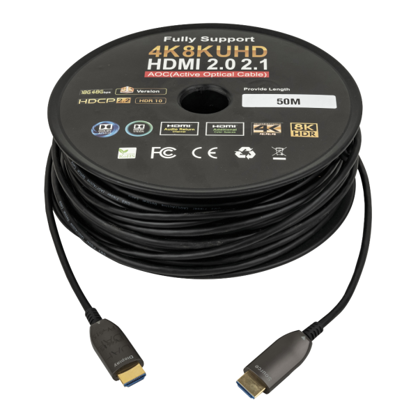 HDMI FIBERCABLE MALE-MALE  2.0 AOC 4K 50M DAP