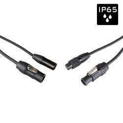 PCT1-HYBRID-XLR3-1M5 Hilec Combikabel Voeding/DMX IP65 (1,5m)