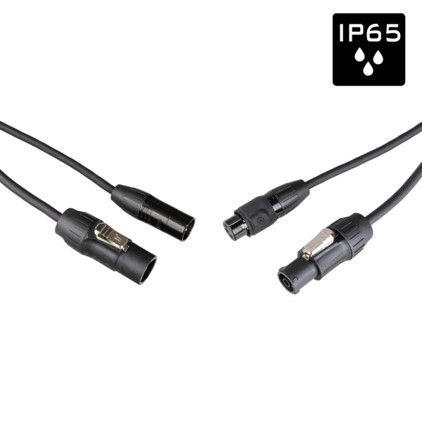 PCT1-HYBRID-XLR3-3M Hilec Combikabel Voeding/DMX IP65 (3m)