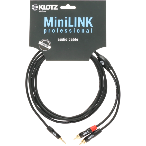 KY7-090 Klotz Signal Cable Mini-Jack to 2x RCA (0.9m)