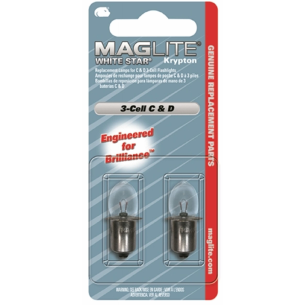 Reservelampjes White Star Krypton voor Maglite 3-cell C & D (2 stuks) Reservelampjes White Star Krypton voor Maglite 3-cell C & D (2 stuks)