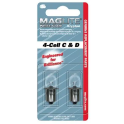 Reservelampjes White Star Krypton voor Maglite 4-cell C & D (2 stuks)
