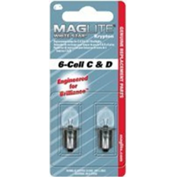 Reservelampjes White Star Krypton Maglite voor 6-cell C & D (2 stuks)
