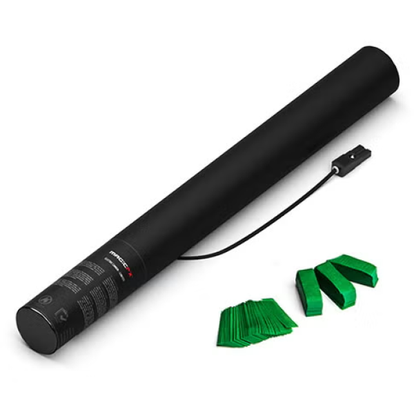 Elektronische Confetti Shooter Magic FX 50cm Papier Donkergroen