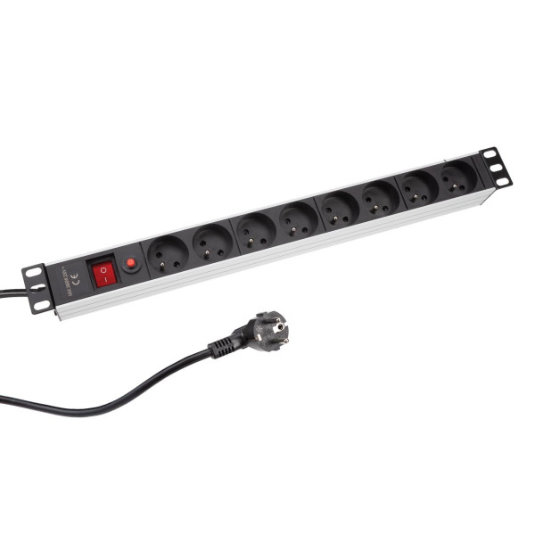 EBP08PDU Perel 19" Verdeeldoos 8-voudig met Beveiliging