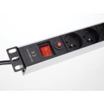 EBP08PDU Perel 19" Verdeeldoos 8-voudig met Beveiliging