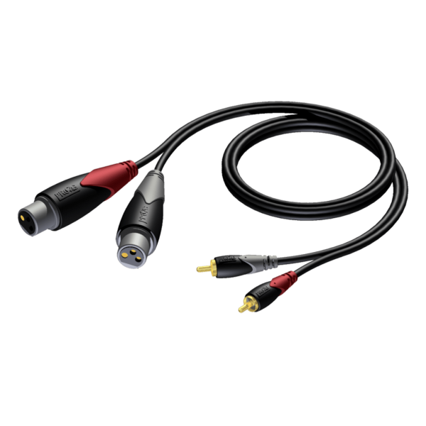 CLA705/3 2 X XLR VROUWELIJK NAAR 2 X RCA MANNELIJK 3 M PROCAB