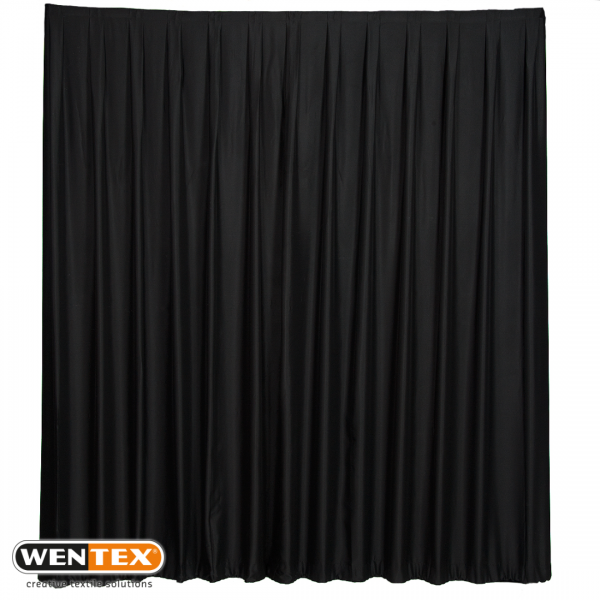 Curtain Medium Gloss Satin Black 3m x 2.5m Wentex