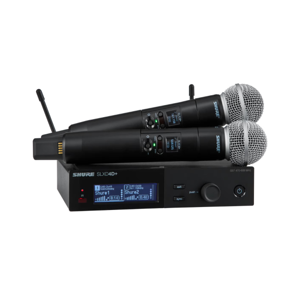 SLXD24D+/58 Shure Dual Draadloos Handheld Systeem G65 (470-606MHz)
