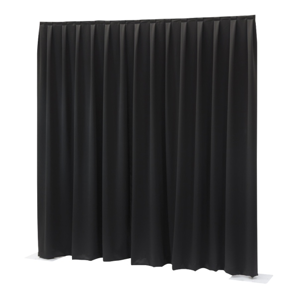 Pipe & Drape Doek Wentex Gordijn Molton CS 330x250 cm Geplooid (Zwart)