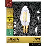 LED CANDLE CLEAR E14 3,5 WATT 2200K SEGULA