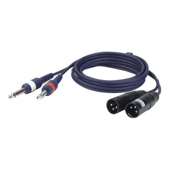 SIGNAAL KABEL 2 UB JACK MONO L/R > 2 XLR M 3P 3METER DAP AUD