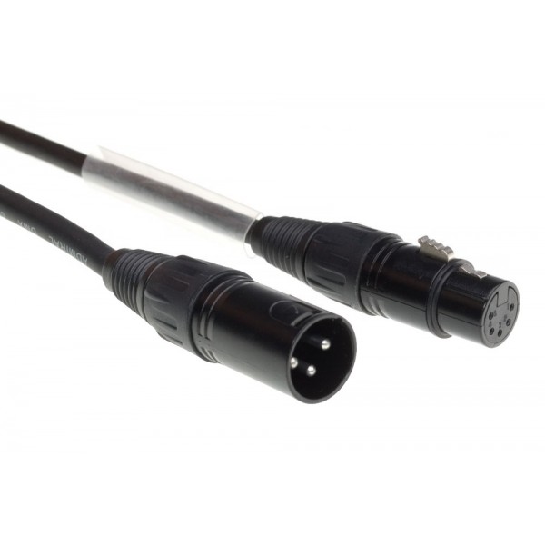 DMX Adapter Cable 3 Pole Male to 5 Pole Female XLR 50 CM Black Admiral