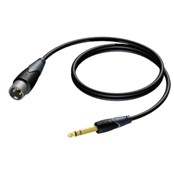 CLA724/5 XLR MANNELIJK NAAR JACK 6.3 MM MANNELIJK STEREO 5 M PROCAB 