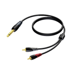 CLA719/1.5 JACK STEREO MANNELIJK 6.3 MM NAAR 2 X RCA MANNELIJK 1.5 M PROCAB