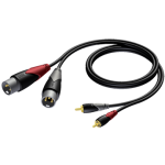 CLA701/1.5 2 X XLR MALE TO 2 X RCA MALE 1.5 M PROCAB