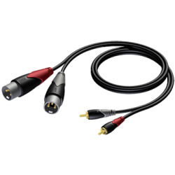 CLA701/3 2 X XLR MANNELIJK NAAR 2 X RCA MANNELIJK 3 M PROCAB