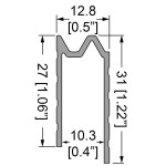 E0825 SLUITPROFIEL HYBRIDE 10.5 MM 2 METER PENN ELCOM