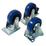 W0985/80 BRAKED SWIVEL CASTOR WITH 80MM BLUE WHEEL PENN ELCOM