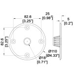 M3555 THREADED SPEAKER MOUNTING TOP HAT PENN ELCOM