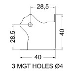 C0670N MEDIUM FLAT CORNER NICKEL PENN ELCOM