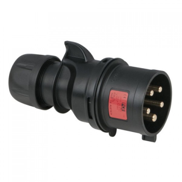 CEE STEKKER 32A 5PIN 400V 5P MALE BLACK TURBO TWIST IP44 SHOWTEC 