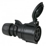 CEE 32A 380V 5P PLUG FEMALE BLACK TURBO TWIST IP44 SHOWTEC