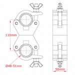 SWIVEL COUPLER ATOM 32MM SILVER DOUGHTY