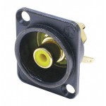 NF2D-B-4 RCA CHASSIS BLACK HOUSING D-SIZE YELLOW NEUTRIK