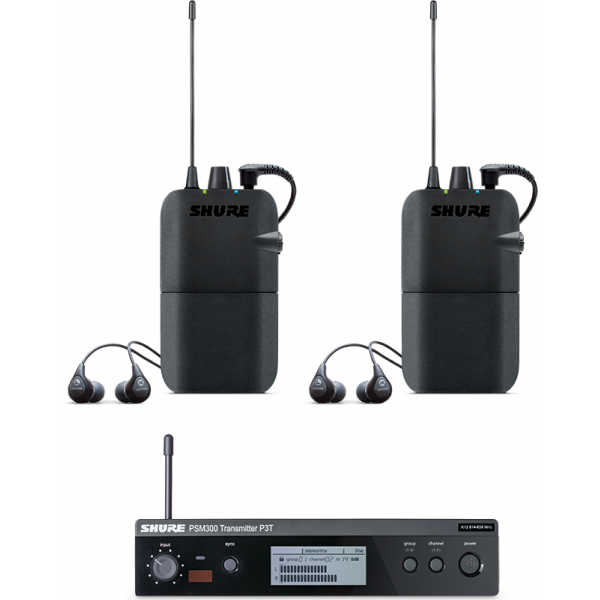 PSM300 SHURE SE112 TWINPACK wireless in-ear system H20 (518-542 MHz, BE)