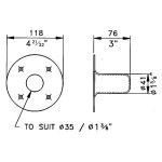 M1551 HEAVY DUTY DRAWN STEEL TOP HAT 35 MM PENN ELCOM