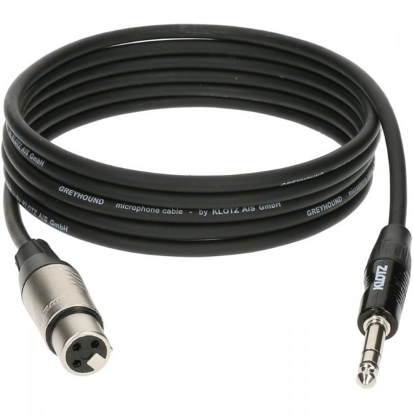 SIGNAALKABEL GREYHOUND XLR 3P VR - JACK 6.3 STEREO 3M KLOTZ