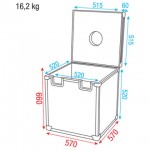 FLIGHTCASE VOOR 50 CM SPIEGELBOL DAP AUDIO