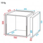 RCA-DD10 SHOWGEAR 19-inch Double Door Flightcase (10U)