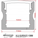 Alu-Surface-15mm JB Systems LED Strip Profiel (2m)