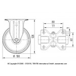 FIXED CASTOR BLUE 100 MM TENTE 