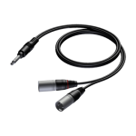 CAB733/1.5 STEREO JACK MALE TO 2 X XLR MALE 1.5 M PROCAB