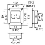 D0947 SCHOTEL VOOR 2 X DSIZE NEUTRIK CONNECTOREN ZINK PENN ELCOM