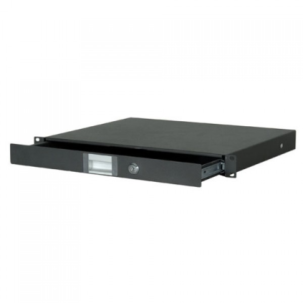 19" 1U DRAWER MET KEYLOCK DAP AUDIO ZWART