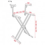 KEYBOARD STAND DUBBELE LAYER MKII DAP AUDIO