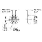 F1633 MEDIUM RUBBER FOOT 28 X 12 MM PENN ELCOM