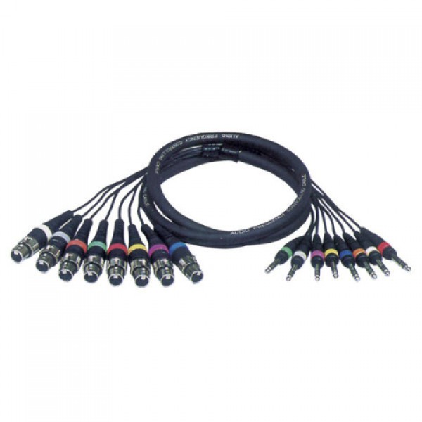 FL67300 STUDIOSNAKE 8 XLR VROUWELIJK 3POLIG NAAR 8 JACK STEREO 3 M DAP AUDIO