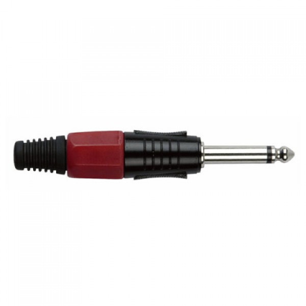 JMK-102BR JACKPLUG 6.3 MONO BLACK WITH RED ENDCAP DAP AUDIO 